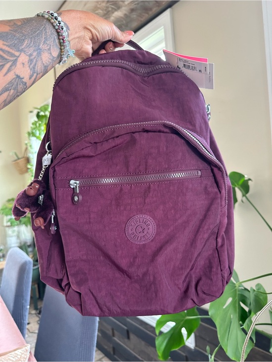 Kipling Handbags - Kipling Plum Nylon Backpack - Casual Everyday Bag